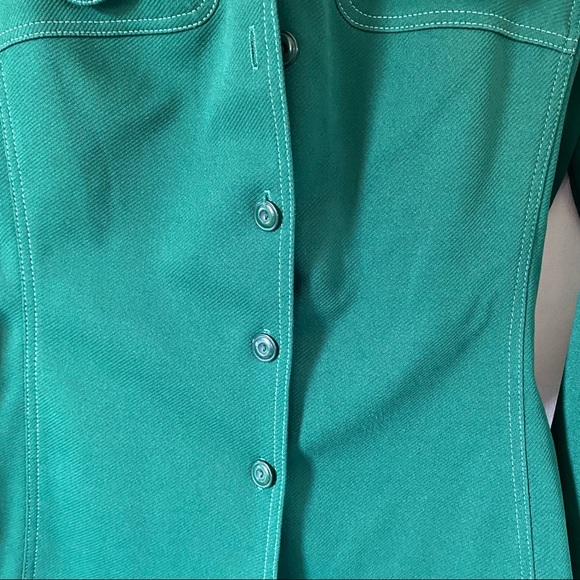 Vintage Alex Coleman Green Leisure Suit 70s Bellbottom Pants Jacket Womens Small - Picture 4 of 14